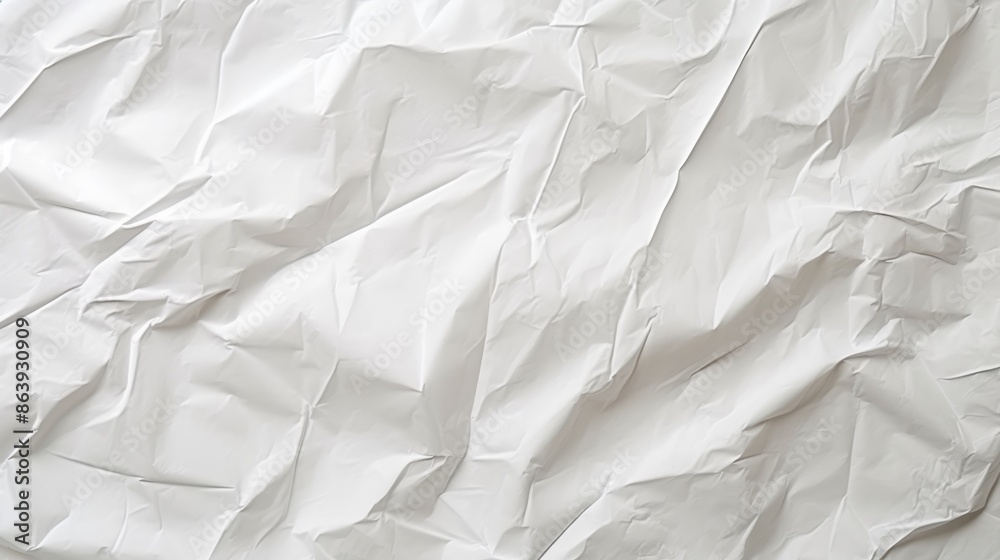 Crumpled white paper poster texture ideal for artistic backgrounds and creative projects