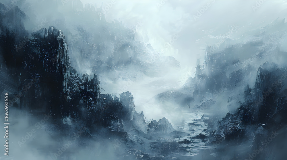 Mountain Top Clouds: Clouds hovering and clinging to the tops of mountains, creating a majestic and ethereal effect Mountain Top Clouds: Clouds hovering and clinging to the tops of mountains, creating a majestic and ethereal effect