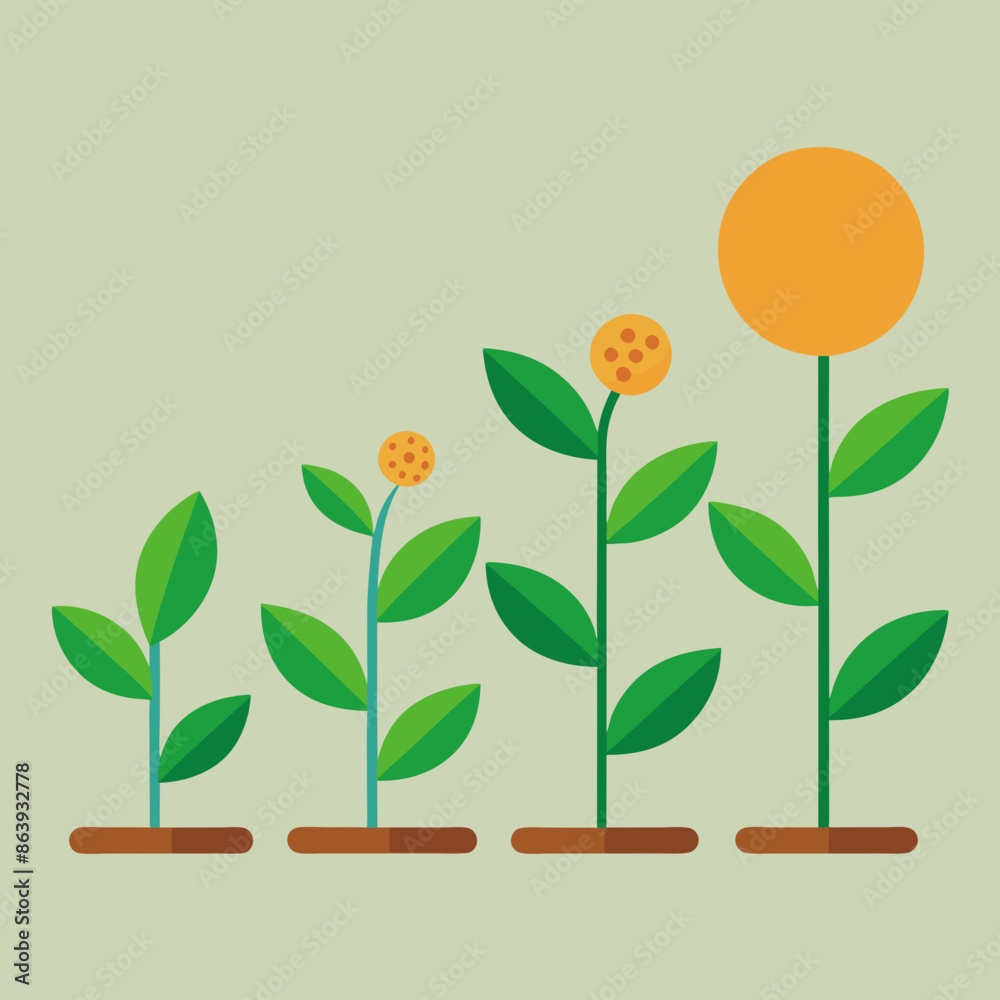Plant-growth-phases vector illustration Plant-growth-phases vector illustration