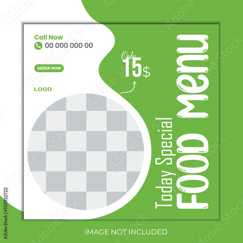 Vector food menu social media post design