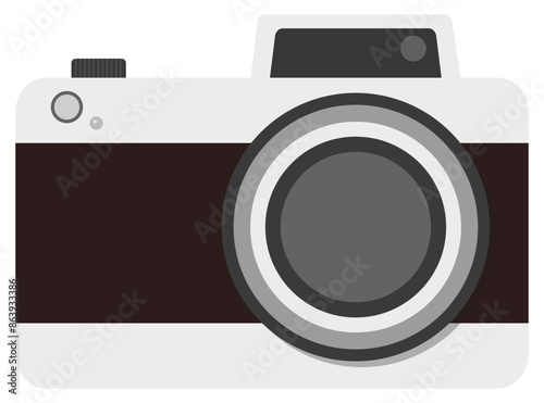 Classic camera flat icon vector Illustration isolated on white background.