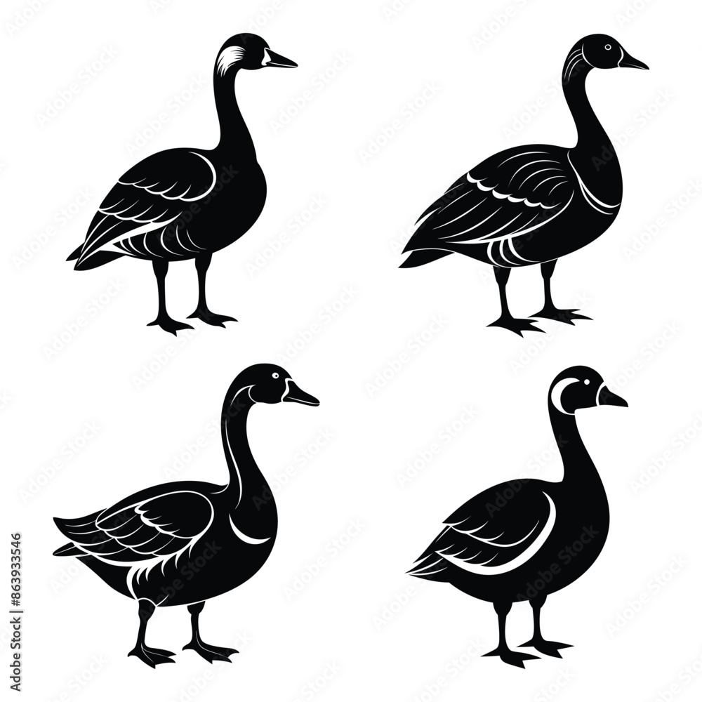 Goose Silhouette Icon Graphic Logo Design - Perfect Vector Art Illustration for Branding Goose Silhouette Icon Graphic Logo Design - Perfect Vector Art Illustration for Branding