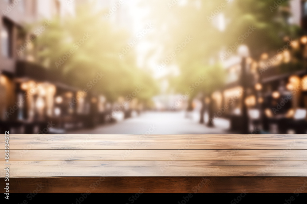 Empty Wooden Floor Background, Product Showcase