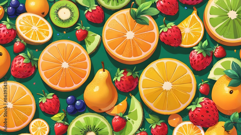 Generative AI. Background pattern fruit Generative AI. Background pattern fruit
