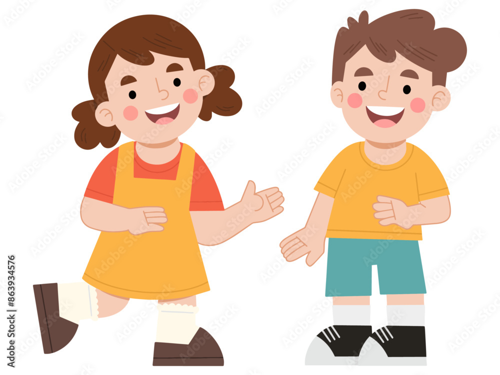 Girl and boy talking vector illustration Girl and boy talking vector illustration
