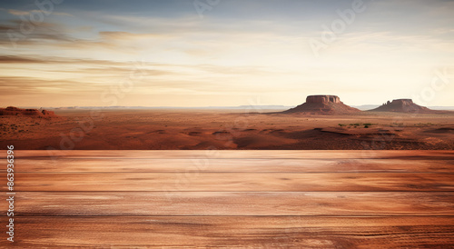 Empty Wooden Floor Background, Product Showcase