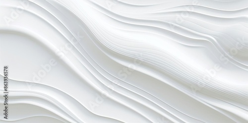 Abstract White 3D Wavy Background Illustration