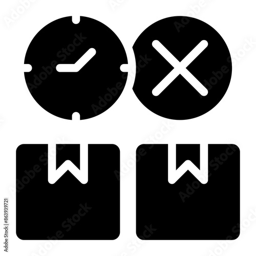 obsolete stock, out of stock, restricted stock, expired stock, obsolete, logistics glyph solid icon