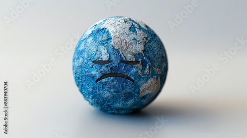 Fototapeta Naklejka Na Ścianę i Meble -  A sad earth made of plastic.