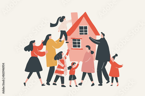 A house being held by its owner. Family house concept