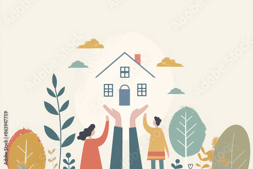 A house being held by its owner. Family house concept