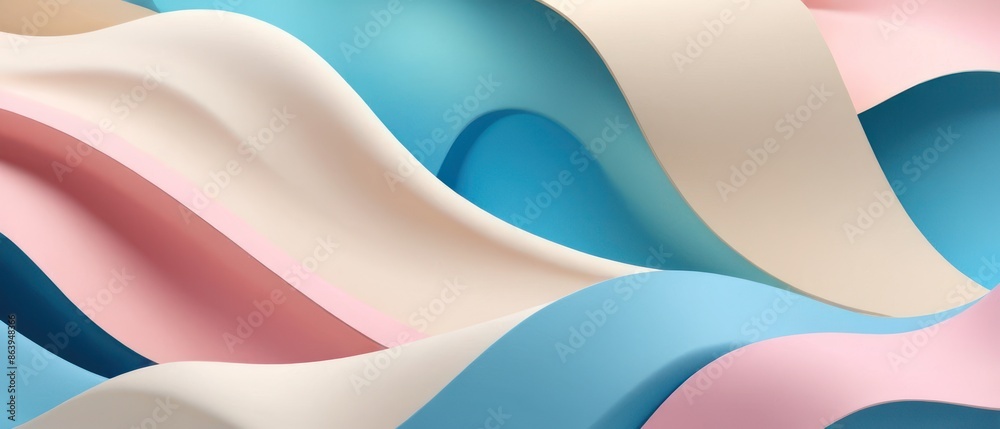 Abstract colorful wavy background texture with pink, blue, cream, and white colors. Perfect for website banner, graphic design, print, or social media. Abstract colorful wavy background texture with pink, blue, cream, and white colors. Perfect for website banner, graphic design, print, or social media.