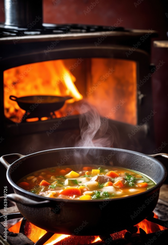 hot steaming pot soup boiling stove top bubbles, simmering, cooking, heat, kitchen, broth, ingredients, aroma, ladle, spoon, delicious, appetizing, nutritious hot steaming pot soup boiling stove top bubbles, simmering, cooking, heat, kitchen, broth, ingredients, aroma, ladle, spoon, delicious, appetizing, nutritious