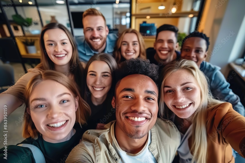 Multicultural happy people taking group selfie portrait in the office, diverse people celebrating together, Happy teamwork and lifestyle concept Multicultural happy people taking group selfie portrait in the office, diverse people celebrating together, Happy teamwork and lifestyle concept