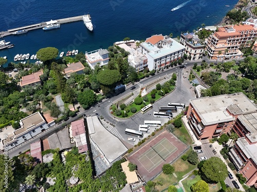 aerial view of Sorrento coach station and car park. Via Correale, Sorrento. Metropolitan City of Naples, Italy photo