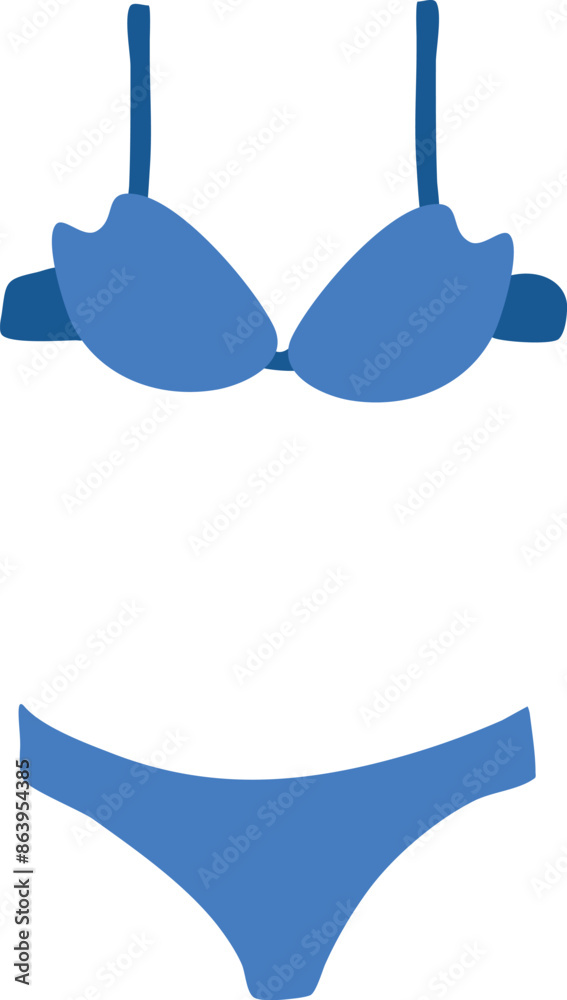Blue women's swimsuit isolated or white background. Lingerie vector illustration. Blue women's swimsuit isolated or white background. Lingerie vector illustration.