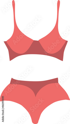 Sexy orange female lingerie isolated or white background. Lingerie vector illustration.