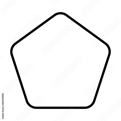 rounded corner pentagon shape icon with outline stroke