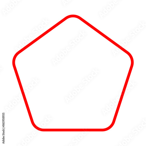 rounded corner pentagon shape icon with outline stroke