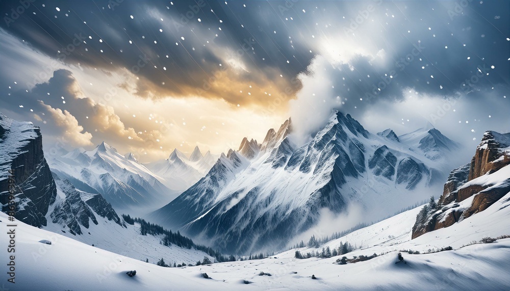winter landscape with mountains and snow winter landscape with mountains and snow