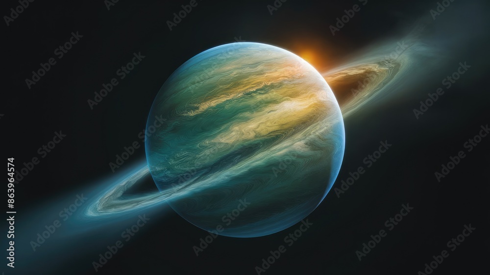 Obraz premium A striking photo of the planet uranus against a deep black background