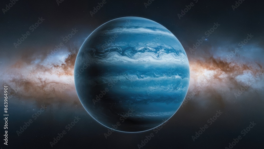 Fototapeta premium Amazing photo of the planet uranus in the cosmos with deep view..