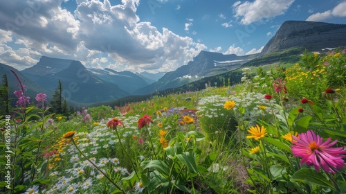 Glacier National Park wildflowers, Montana, USA