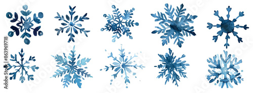A set of blue acrylic pennants with a white background.
