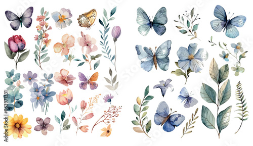 Flowers watercolor illustration for design of Mother's Day, wedding, birthday, Easter, Valentine's Day, post cards, etc.