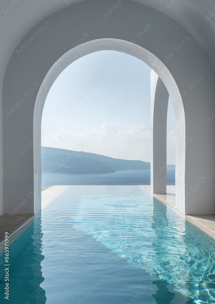 Resort pool with a view of the sea Resort pool with a view of the sea