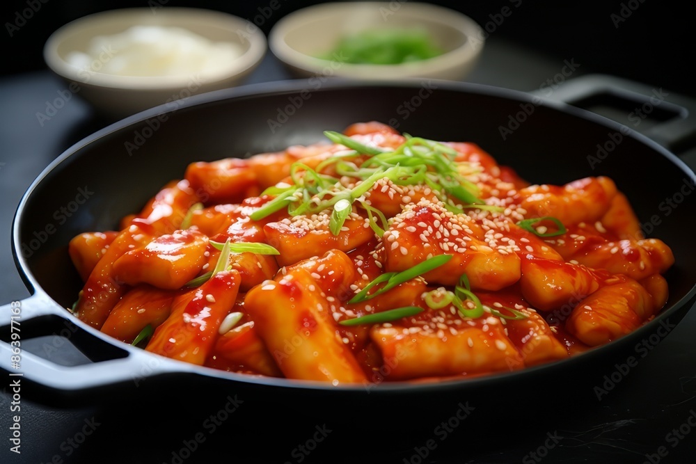 Fototapeta premium Korean food Tteokbokki, Stir-fried rice cake 