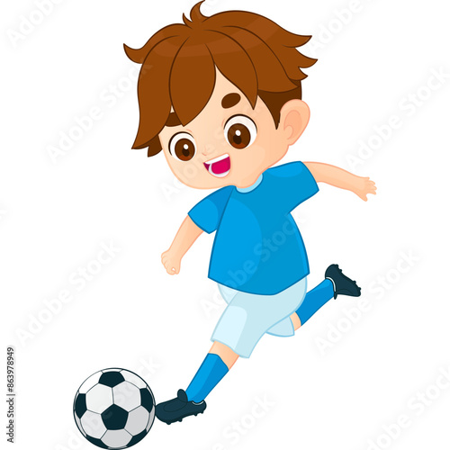 child playing soccer