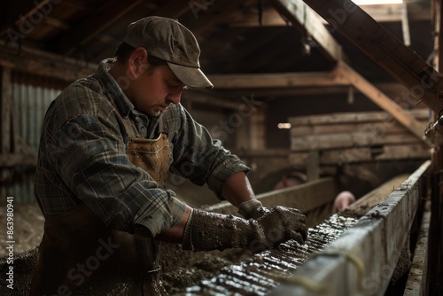 Farmers take care of their livestock with care.