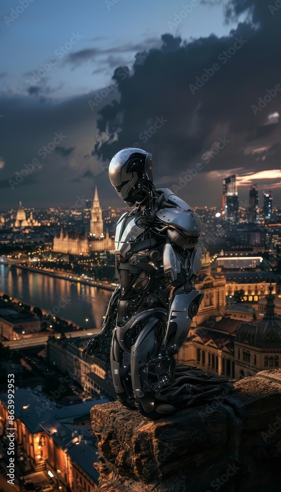 cyber combat vehicle, robot against the backdrop of the Kremlin in Moscow. Cyber technologies of the android army for the troops of the future cyber combat vehicle, robot against the backdrop of the Kremlin in Moscow. Cyber technologies of the android army for the troops of the future