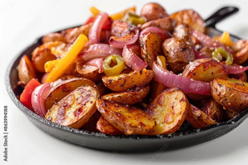 Sizzling Cast Iron Home Fries with Sautéed Peppers and Onions Sizzling Cast Iron Home Fries with Sautéed Peppers and Onions