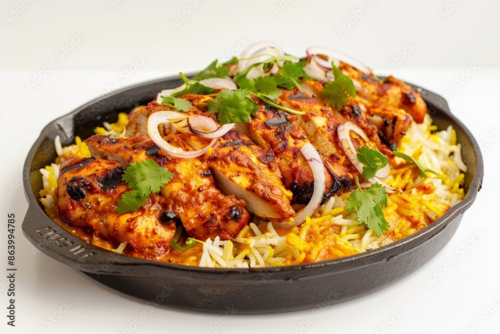 Cast Iron Tandoori Chicken and Saffron Rice Presentation Cast Iron Tandoori Chicken and Saffron Rice Presentation