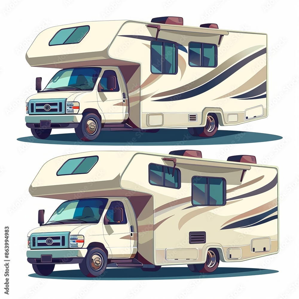 Naklejka premium Artistic vector illustration of RV truck