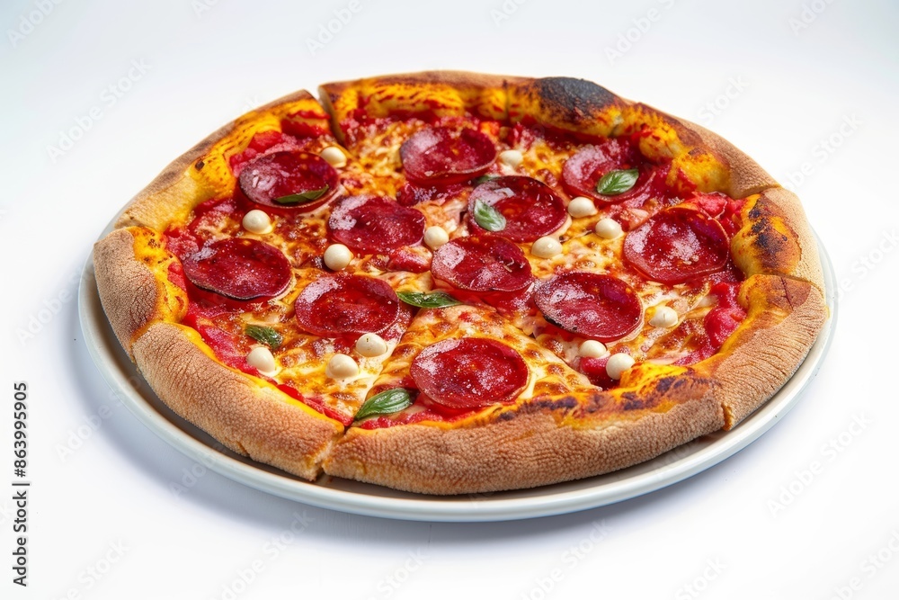Authentic Cast-Iron Skillet Pizza with Pepperoni and Mozzarella Authentic Cast-Iron Skillet Pizza with Pepperoni and Mozzarella