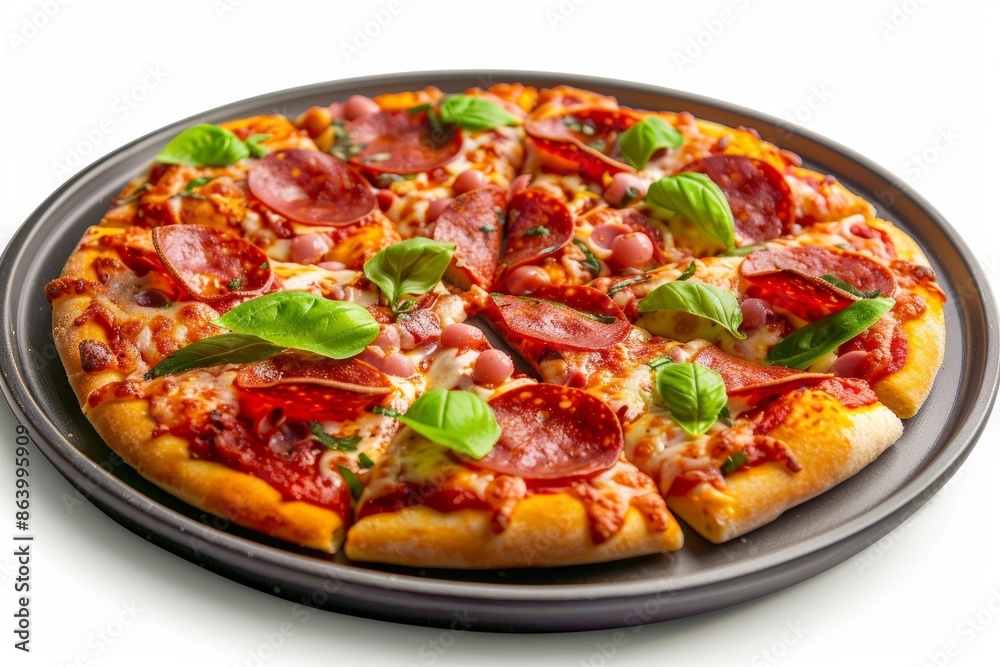 Homemade Cast-Iron Pizza with Crispy Crust and Basil Homemade Cast-Iron Pizza with Crispy Crust and Basil