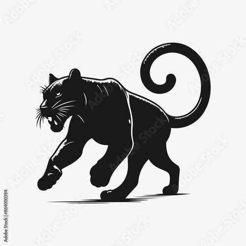 Majestic Panther Silhouette, Ideal for Art, Design, and Craft Projects