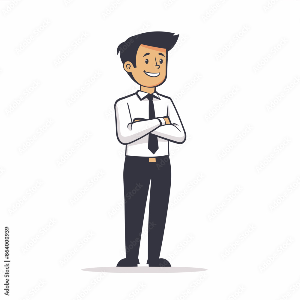 A vibrant and cheerful vector illustration of a young business professional A vibrant and cheerful vector illustration of a young business professional