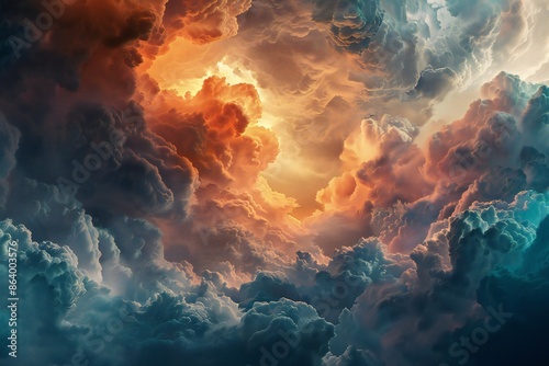 Dramatic and deep clouds background Generative Ai 