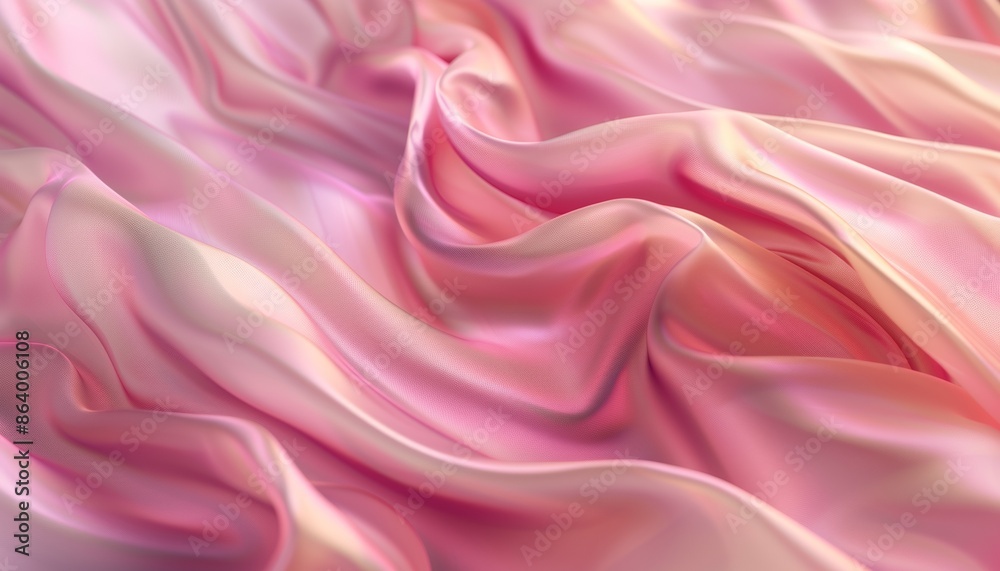 Flowing Abstract Pink Silk Waves, Smooth and Gentle Patterns, Elegance and Tranquility, Copy Space Flowing Abstract Pink Silk Waves, Smooth and Gentle Patterns, Elegance and Tranquility, Copy Space
