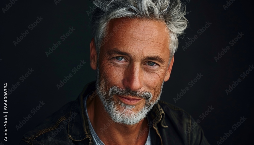 Well-Maintained 60-Year-Old Man with Confident and Wise Presence, Silver Hair, Neatly Groomed Well-Maintained 60-Year-Old Man with Confident and Wise Presence, Silver Hair, Neatly Groomed