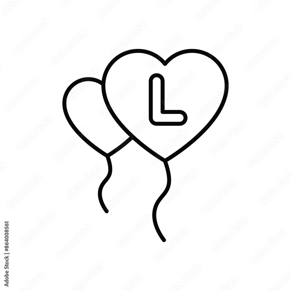 HEART BALLOONS vector icon HEART BALLOONS vector icon