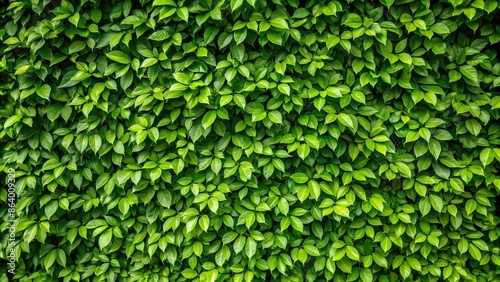 Vibrant green foliage texture with leaves on a wall in a lush garden, perfect for a fresh summer background, Green, Foliage