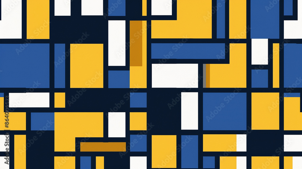 Blue and yellow De Stijl Seamless Pattern Blue and yellow De Stijl Seamless Pattern