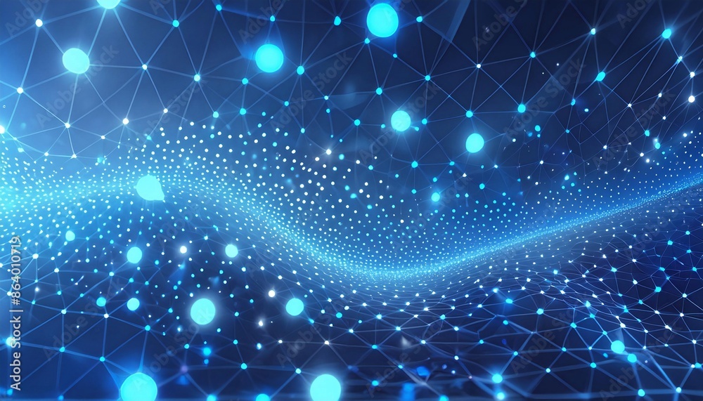 Fototapeta premium blue glow particle abstract bokeh background