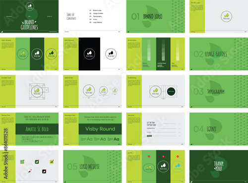 Brand guideline for fresh logo design or landscape manual identity