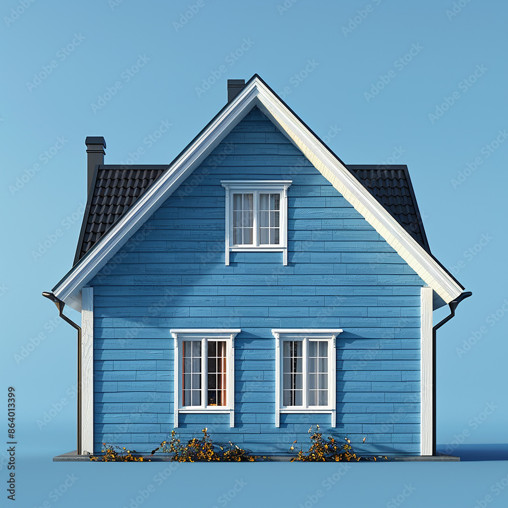 3d little house model photo made with generative ai